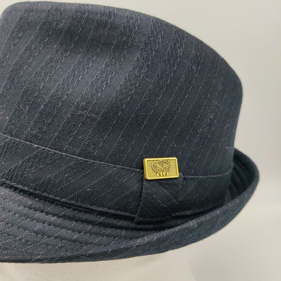 Henschel Hat Co Fedora Hat Gray pin striped made in the USA Size M - Picture 2 of 13